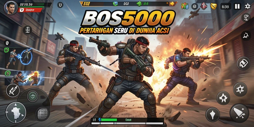 Gameplay seru dan mendebarkan BOS5000 yang penuh aksi.