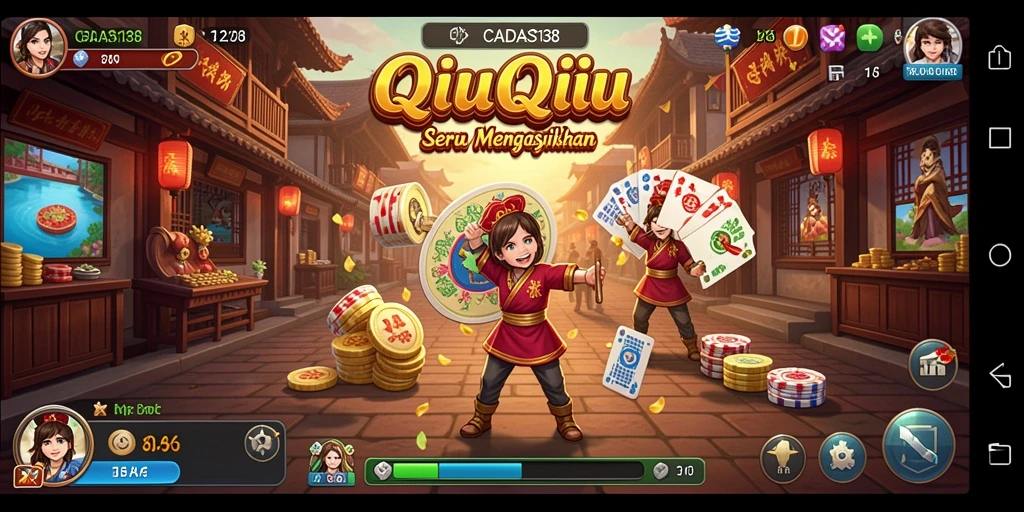 Tampilan gameplay QiuQiu yang mendebarkan dan penuh strategi.