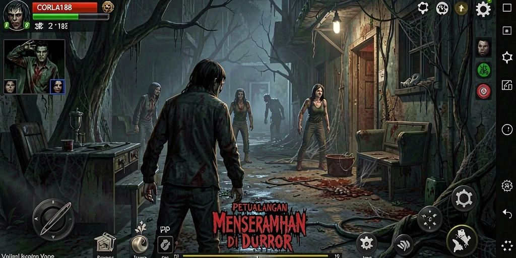 Tangkapan layar gameplay menampilkan suasana mencekam di CORLA188.