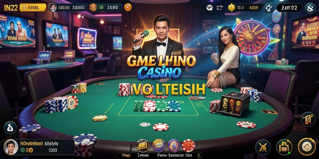 Tampilan aksi langsung dari game Live Casino IN22 yang mendebarkan.