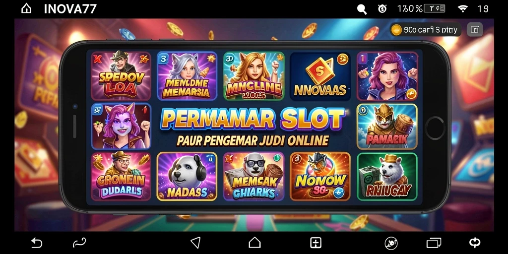 Tampilan gameplay INOVA77 yang menarik dan penuh warna.