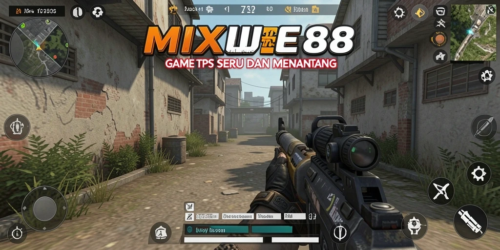 Screenshot utama MIXUE88 menampilkan serunya gameplay TPS.