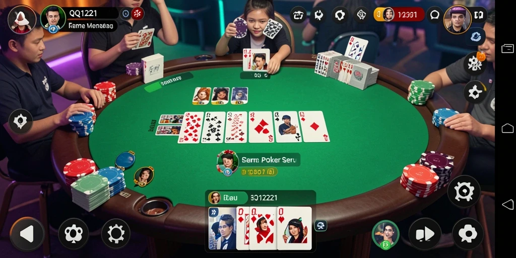 Tampilan gameplay menarik dari QQ1221 di tengah suasana Poker.