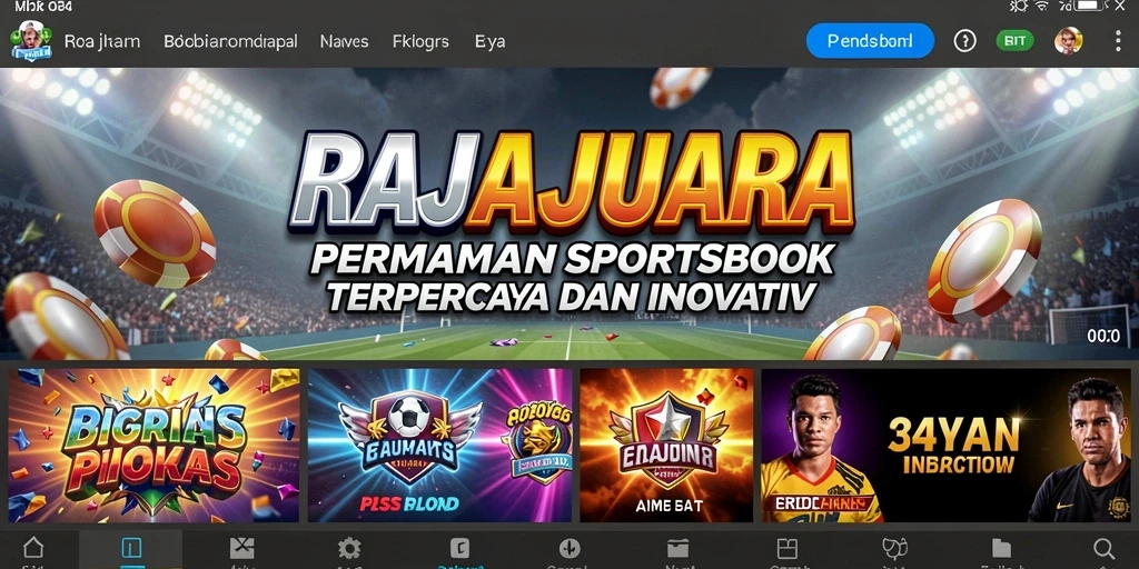Tampilan menawan dari aplikasi RAJAJUARA dengan berbagai pilihan taruhan.