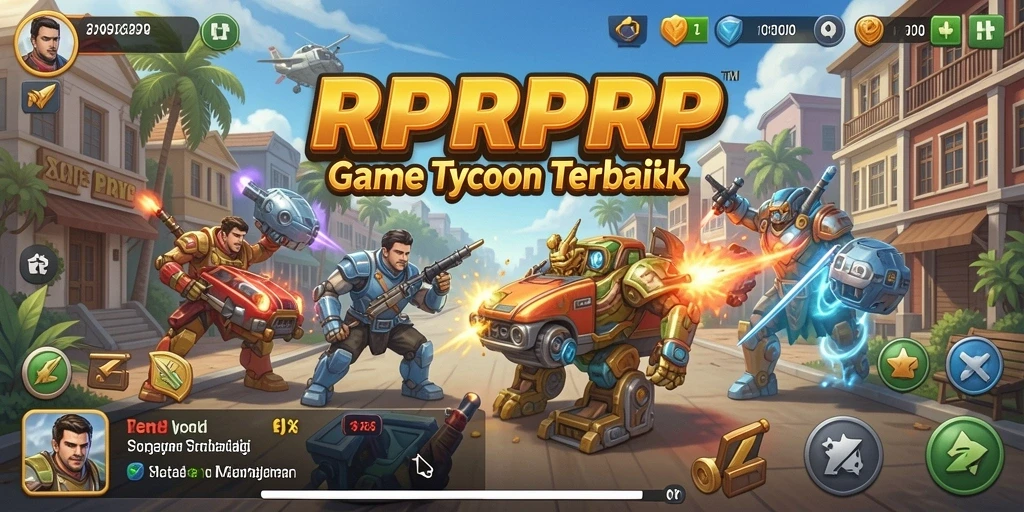 Tangkapan layar gameplay RPRPRP menampilkan keseruan mengelola bisnis Tycoon.