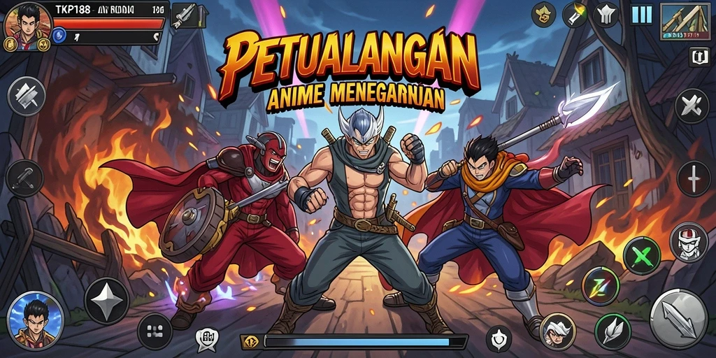 Screenshot gameplay TKP188 menampilkan aksi karakter anime yang mendebarkan.