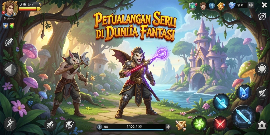 Tangkapan layar UH77 menampilkan aksi seru dalam permainan petualangan.