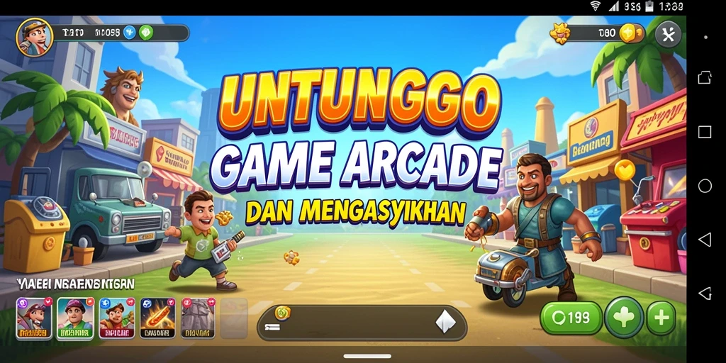 Screenshot UNTUNGGO menampilkan aksi seru dalam gameplay Arcade.
