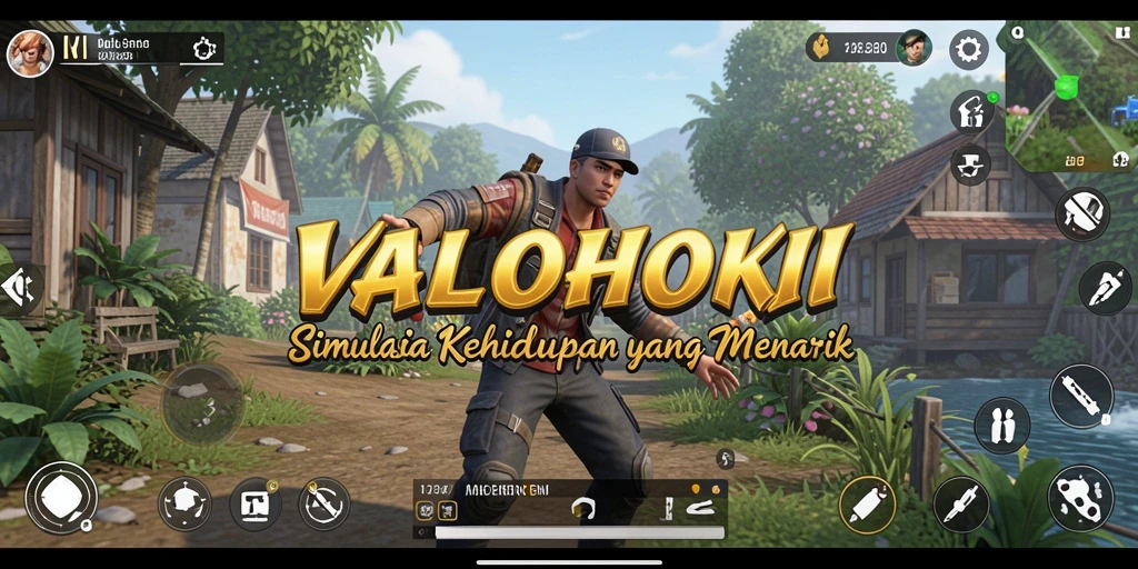 Screenshot gameplay VALOHOKI menampilkan aksi seru dalam simulasi kehidupan.