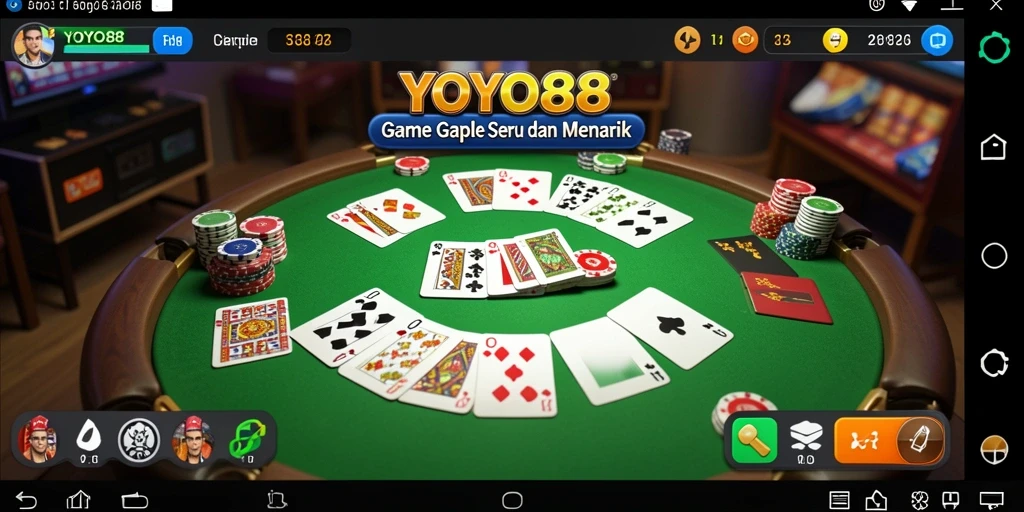 Screenshot menunjukkan gameplay seru dari permainan Gaple YOYO88.